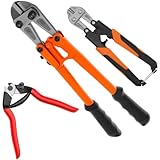 3 Stück Drahtseilschneider CVS Bolzenschneider mit Doppelte Hebelwirkung und Ergonomischer Griff Drahtschneider Klein Kabelschneider zum Schneiden von Kabeln Aluminium Kupfer Stahldraht Nieten