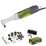 PROXXON MICROMOT Langhals Winkelbohrmaschine LWB/E Set mit elektronischer Drehzahlregelung + kugelgelagertem Getriebe - inkl. 6-tlg. PROXXON Spannzangensatz, Koffer + 105tlg. SILVERLINE Zubehörset