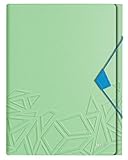 Leitz Projektmappe in A4 Format, 5 Fächer, Gummibandverschluss, Kapazität für 250 Blatt, Grün, Urban Chic, 39970050