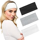 Blooms Haarband Damen Sport, Stirnband Damen Elastisch Headband Antirutsch Headbands Hairband, Yoga Fitness Laufen Exercise Gym (Schwarz Weiß Grau)