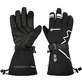 Multper Beheizbare Handschuhe Herren Damen 7.4V 3000mAh × 2, 3 Heizstufen Beheizte Handschuhe, Skihandschuhe Mit Heizung Wasserdicht Touchscreen für Wintersport, Skifahren und Klettern - XL