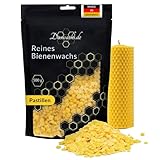 daswachs.de® Natur Bienenwachs Pastillen Beeswax gelb 500gr. Made in Germany | Bienenwachsplatten für Kerzen | Wachs zum Kerzen gießen | Bienenwachs Kerzen selber Machen | reines Bienenwachs kaufen