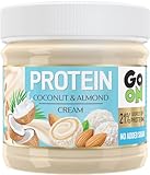 GO ON - Protein Creme Kokos-Mandel, 6x180g, 21% Protein Aufstrich, Zuckerfrei, Kokoscreme Aufstrich, Fitness Lebensmittel, Ohne Palmöl