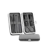 Maniküre Set 1-teiliges Nagelknipser-Set, schwarzes Maniküremesser aus Edelstahl for den Heimgebrauch, tragbare High-End-Schere, Werkzeug for Trimmen abgestorbener Haut Nagelschere Set(Grigio)