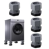 4 Stück Schwingungsdämpfer Waschmaschine Füße Pad Fußpolster, Vibrationsdämpfer Rutschfest, Gummifüße Antirutsch, Universal Schwingungsdämpfer für Waschmaschinen Trockner, Verstellbare Höhe 8cm (A)