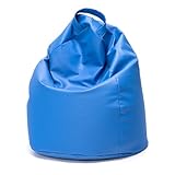 Ecopuf Sitzsack aus Kunstleder mit Füllmaterial EPS Perlen, etterfest Sofa XXL Kindersessel Erwachsene Sessel Hocker Pouf Kinderzimmer Gaming Sitzhocker, Größe S - 80x50 cm