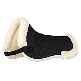 Start Sattelpad anatomisch – Kunstfell Sattelkissen für Pferd – ergonomische Sattelunterlage gegen Druckstellen – maschinenwaschbar & atmungsaktiv - FurArtifical (Weiß/Schwarz, Large)
