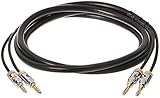 Amazon Basics 16AWG Lautsprecherkabel mit vergoldeten Bananenspitzen (4 mm) – CL2 – 99,9 % sauerstofffrei – 1.8 m (6 Fuß), Schwarz