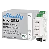 Shelly Pro 3EM (120A) | WLAN, Bluetooth & LAN 3-Phasen Energiezähler - 120A | Fernbedienung DIN-Schiene-Stromzaehler | iOS Android App | Kein Hub nötig | Solarpanels