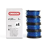 Oregon Vorgefüllte Fadenspule für Worx Rasentrimmer, Ersatzspule mit Mähfaden für WA0004.1, für Worx Freischneider, mit Oregon Gatorline 1,65mm, 4er-Set