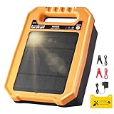 VEVOR Weidezaungerät, 0,3 J, Elektrozaungerät 8 kV, solarbetriebenes Zaunladegerät, 3 km Reichweite, wetterfestes Elektrozaun-Energizer-Set, 7 Tage Laufzeit, für Vieh, Geflügel, Gartenschutz