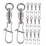GALPADA 100 Stück Teiliges Edelstahl Angelwirbel mit Robustem Verschluss Präzise Gefertigt für Sichere Verbindung Korrosionsbeständig für Salzwasser und Süßwasser Angler