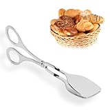 Buffetzange Salatzange mit Scherengriffen 7 Zoll Edelstahl Party Catering Speisen Servierzange Kuchenzange Greifer Brotklammer Scherenzange Küchenzange(1 Stück)