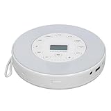 Denash Kompakter CD-Player mit Lautsprechern, Wiederaufladbarer Anti-Skip-CD-Player, Brennen von USB-Flash-Laufwerken, Speicherwiedergabefunktion für Autofahrten (Weiß ohne BT)