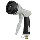 7-Funktionen Handbrause Garten, Metall Gartenbrause, Gartenschlauch Düse mit Verbindungen aus reinem Kupfer, Wasserspritze für Pflanzenbewässerung, Rasenbewässerung, Fahrzeugwäsche