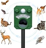 Tiervertreiber Ultraschall, Solar Katzenvertreiber, USB Lade Marderschreck Wasserdicht mit LED-Licht Ultraschall Marderabwehr zum Garten/Hof, Wirksam gegen Katzen, Hunde, Vögel, Ratten, Marder