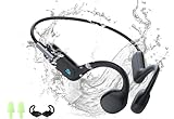 HIFI WALKER Knochenleitungs-Kopfhörer, Schwimmkopfhörer, MP3 eingebauter 32GB Speicher, Sportkopfhörer Bluetooth 5.3, wasserdichte und schweißresistente Kopfhörer, Open Ear Kopfhörer zum Schwimmen