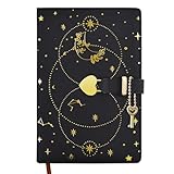 Mlife A5 Notizbuch Herz Vorhängeschloss Journal mit Schlüssel-Tagebuch mit 192 Seiten,100g / m² dickes Papier,Geheimes Notizbuch,Persönliches Tagebuch Für Jungen und Mädchen(Schwarz)