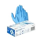 Gedikum 1000 (10x100 Stk) Nitril-Handschuhe, puderfrei, latexfrei, hypoallergen, Lebensmittelhandschuhe, medizinische Einweghandschuh, Gummihandschuhe S, M, L, XL (blau/Schwarz) (Blau, XL)