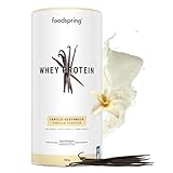 foodspring Whey Protein Pulver Vanille – Mit 24g Eiweiß zum Muskelaufbau, perfekte Löslichkeit, aus Weidemilch, reich an BCAAs & EAAs - 750g