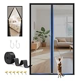 Fliegengitter Balkontür Magnet, Fliegengitter Tür 110x210cm, Fliegennetz Balkontür Durchgehender Magnetverschluss ohne Lücken für Insektenschutz Fliegengitter Balkontür Magnet ohne Bohren, Reißfest