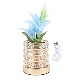 TOPINCN Kristallblumenlampe, Touch-Control-Glasblüten-Nachtlicht, Dimmbare Lilienlampe für Frauen, Künstliche LED-Nachttischbeleuchtung mit 3 Farbmodi für die Heim-S