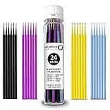 SD COLORS Stäbchen, 24 Stück, Auto-Lackierung, Reparatur, für Kratzer, Steinsplitter, Ausbesserungs-Mikrobürste, 1,2 mm, 1,5 mm, 2,0 mm, 2,5 mm