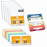 perfect line - Flexibles Ordnungsset A4 – 100 Prospekthüllen (PP), 100 Trennstreifen & 250 Heftstreifen (Blauer Engel zertifiziert)