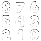 Zahlen Ausstecher, 9 Stück Ausstechformen Zahlen 0-9,Edelstahl Digitaler Keksausstecher,Kekse Ausstechform,Cookie Cutter,für Kekse,Backen,Kuchen dekorieren,Fondant,DIY Backform