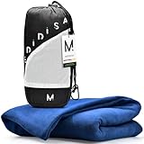 Medidisa | Reisedecke Ultraleicht warm für Reisen & Camping (Fleece, 170x120 cm) - Leichte, warme Decke für Flug & Auto - Campingdecke dünn & atmungsaktiv für Kinder & Erwachsene (Marineblau)