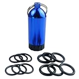 KiBcsLic Tauchschlüsselband Mini Tauchflasche 12 O Ringe Robuste Messing Pick Aluminiumlegierung für Regulator Instandhaltung, Blau