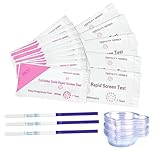 Caiyloxn Schwangerschaftstest Frühtest 25 Ovulationsteststreifen mit 25 Urinbechern，Schneller Fruchtbarkeitstest für Frauen 25 mIU/ml Pregnancy Test 5 Minuten Schnellerkennung