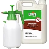 Envira Spinnen-Spray - Spinnenabwehr für Außen und Innen - 2 Liter + 2L Drucksprüher - Anti Spinnenspray mit Langzeitwirkung - Spinnen vertreiben im Haus & im Garten - Geruchlos & Auf Wasserbasis