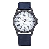 Herren Digital Rechteckig Analog Handgelenk Quarz Stahl Herren Outdoor Sport Militär Edelstahl Uhr Armee Datum Herrenuhr Armbanduhr Damen Kunststoffarmband (Blue, One Size)