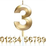 Geburtstagszahl Kerzen 3D Form Geburtstagstorte Kerzen Gold Glitter Geburtstagskerzen Dekorative Dekoration für Geburtstag Jubiläum Hochzeit Abschlussfeier