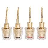 Dilireba 4 Stück Bananenstecker 2mm, Flex Pin Banana Stecker 4mm, Banana Weiblich Zu Geflochtenem 2mm, Vergoldeter Stecker 4mm, Bananenstecker-Adapter Für Verstärker Lautsprecher Sound Systeme 2-Paar