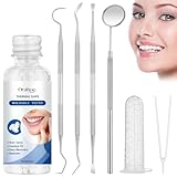 OFFCUP 30g Zahnersatzset Temporäre Zahnreparaturset Zahnersatz Selber Machen Provisorische ZahnfüLlung Zahnzement zur Reparatur von Zahnlücken und Abgebrochenen Zähnen mit 4 Werkzeugen