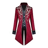 Herren Mode Mantel Jacke Jacke Vintage Frack Gothic Frock Langarm Mode Bedruckter Mantel Herren Canvas Thermomantel