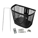 Aymzbd Fahrradkorb für Vorne – Einfache Montage mit Halterung – Aufbewahrungskorb für Den Lenker von Falträdern – Einkaufsmöglichkeiten Am Fahrrad, Schwarz