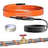 heninhill Frostschutz Heizkabel mit Thermostat 2M, Selbstregelndes Heizband Heizleitung Begleitheizung für Wasserleitung Pflanzen Dachrinnen