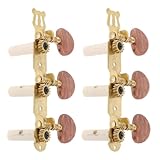 GALPADA 2 Stück Stimmwirbel für 6 Saitige Klassische Holzgitarre Gitarren Mechaniken mit Braun Rotem Kopf Verschleißfestes Gitarrensaiten Stimmgerät