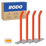 RODO Reifenhalter Wandhalterung – 4er Felgenhalter Wand Set inkl. Schrauben, Dübel und Profiltiefenmesser - Extra Lange Reifen Wandhalterung - Halter für Autoreifen & Felgen zum Lagern