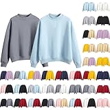 häkelpullover damen Pullover Sweatshirt ohne Kapuze Langarm Rundhals Winterpullover Herbst Winter Hoodie Frauen Locker Casual Streetwear Oberteil Sport Bluse Tops oversize-sweatshirt für damen