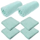 Yardwe 6 Stück Teiliges Weiche Korallenfleece Gesichtstücher Hautfreundlich Saugfähige Wasch Make up Tücher für Frauen Bad und Tägliche Reinigung