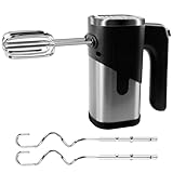 Vegena Handmixer Elektrisch Handrührgerät 800W Mixer Handrührer Handrührer Küchenmixer Schneebesen Mit 5 Geschwindigkeiten, 2 Knethaken & 2 Rührbesen Für Kuchen & Brot Backen Sahne Mischen