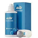 meineLinse activ All-in-One Kontaktlinsen Flüssigkeit für weiche Linsen | 1x 360ml + 1 Behälter | Kontaktlinsenflüssigkeit mit extra Plus an Feuchtigkeit