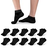 GOSULDEN 10 Paar Socken, Sneaker Socken Sportsocken Herren Damen Baumwolle, Männer Kurze Sneakersocken (DE/NL/SE/PL, Alphanumerisch, M, Regular, Kurz, Schwarz)