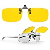 Goiteia Polarisierte Clip-on Nachtfahrbrille, Blendfreie Brille für Männer und Frauen zum Hochklappen, Reduziert effektiv Blendung von entgegenkommenden Scheinwerfern, Hochauflösende Sicht (60*40mm)
