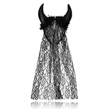 Teufelshörner-Haarband aus schwarzem Tüll, Teufel-Halloween-Zubehör, Zubehör für Halloween und Karneval, für Teufelskostüm für Frauen