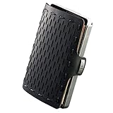 I-CLIP Original Geldbörse mit Münzfach - Leder Portemonnaie - Kreditkartenetui mit Geldklammer - hochwertiger Geldbeutel - Slim Wallet -Black mit silbernen Rahmen